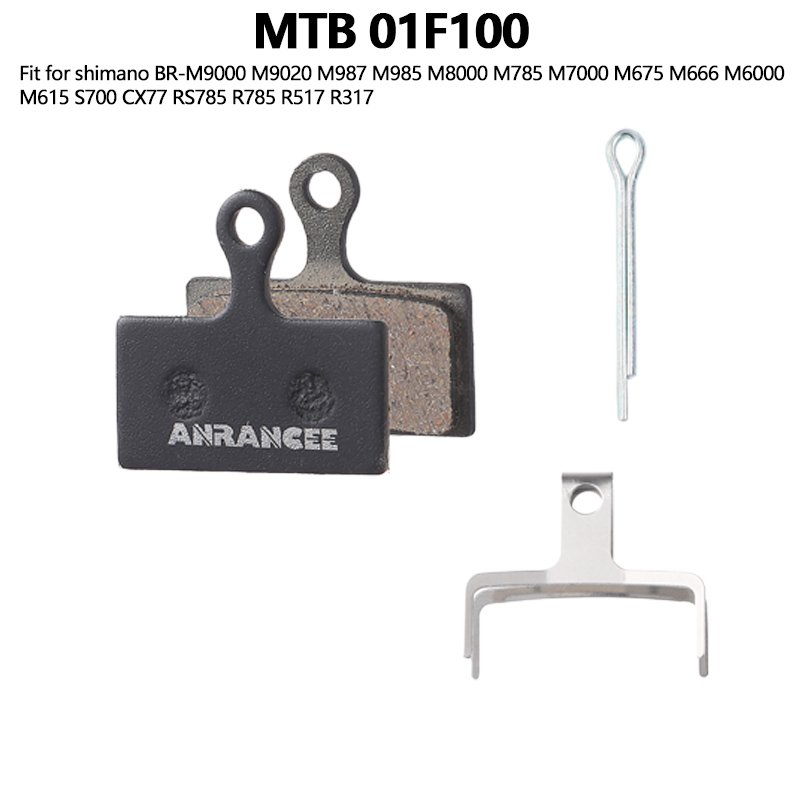 Anrancee Brake Pads 01B100 01K100 Resin Disc Brake Pads Road Bike Pad for Shimano BR M375 M415 M446 MT200 RS505 R7070 R8070
