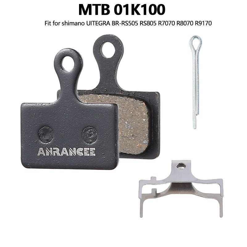 Anrancee Brake Pads 01B100 01K100 Resin Disc Brake Pads Road Bike Pad for Shimano BR M375 M415 M446 MT200 RS505 R7070 R8070