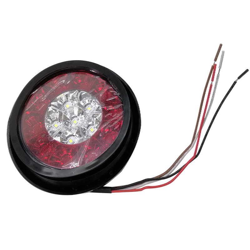 16 LED Car Rear Tail Lights Round Reverse Brake Turn Signal Lamp for 12V Truck Trailer RV Free Face