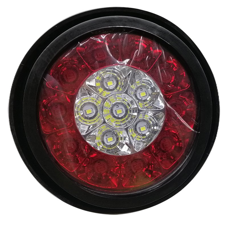 16 LED Car Rear Tail Lights Round Reverse Brake Turn Signal Lamp for 12V Truck Trailer RV Free Face