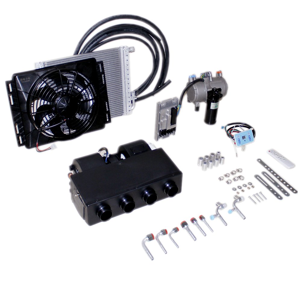 Okyrie 24V 12 Volt Auto Parking Cooler Air Conditioner for Trucks Tractors Campers Caravans RVs Vans