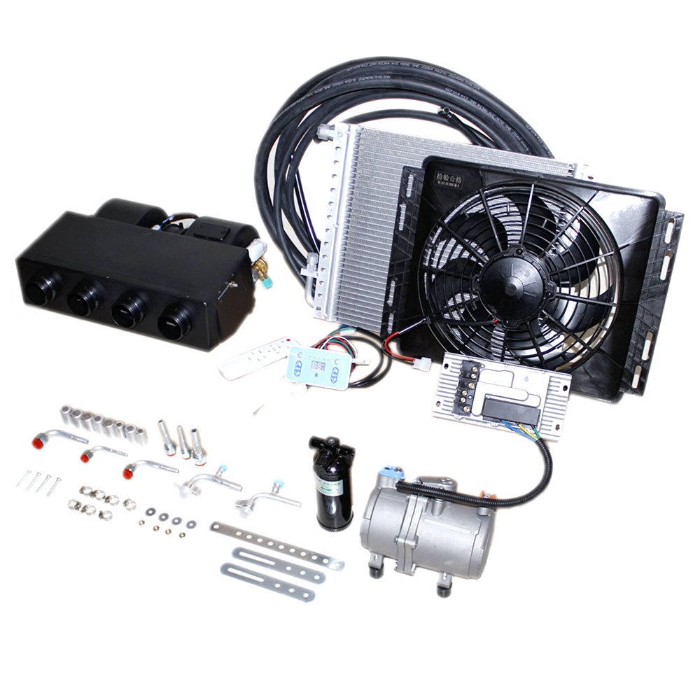 Okyrie 24V 12 Volt Auto Parking Cooler Air Conditioner for Trucks Tractors Campers Caravans RVs Vans