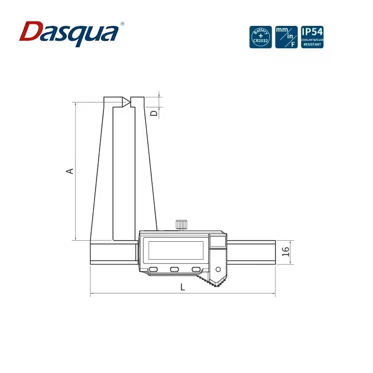 Dasqua 0-125mm LCD Display Stainless Steel Digital Disk Brake Rotor Caliper Disc Measuring Tool