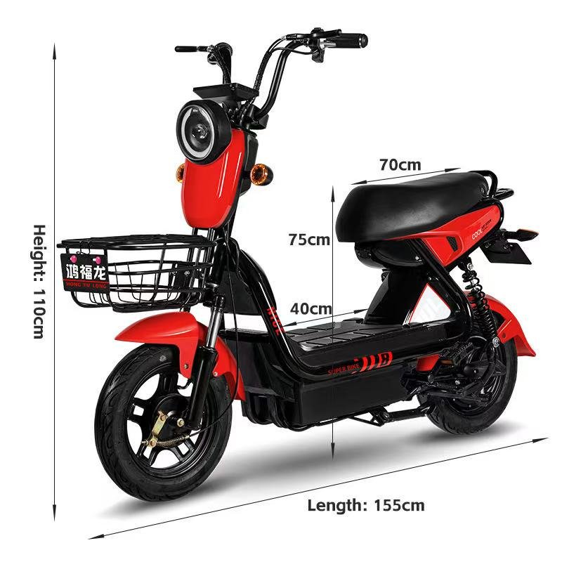 Hot Sale 500W Electric Bicycle Convenient Fast 48V Drum Brake for Urban Rural Cycling Steel Frame 36V Lead Acid Battery