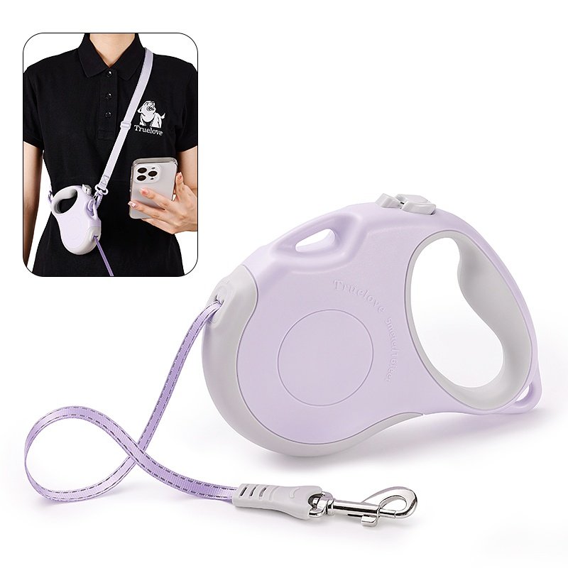 Truelove Durable 5M Dog Leash with Shoulder Strap Reflective S/M Quick Brake Hands-Free Dog Leash