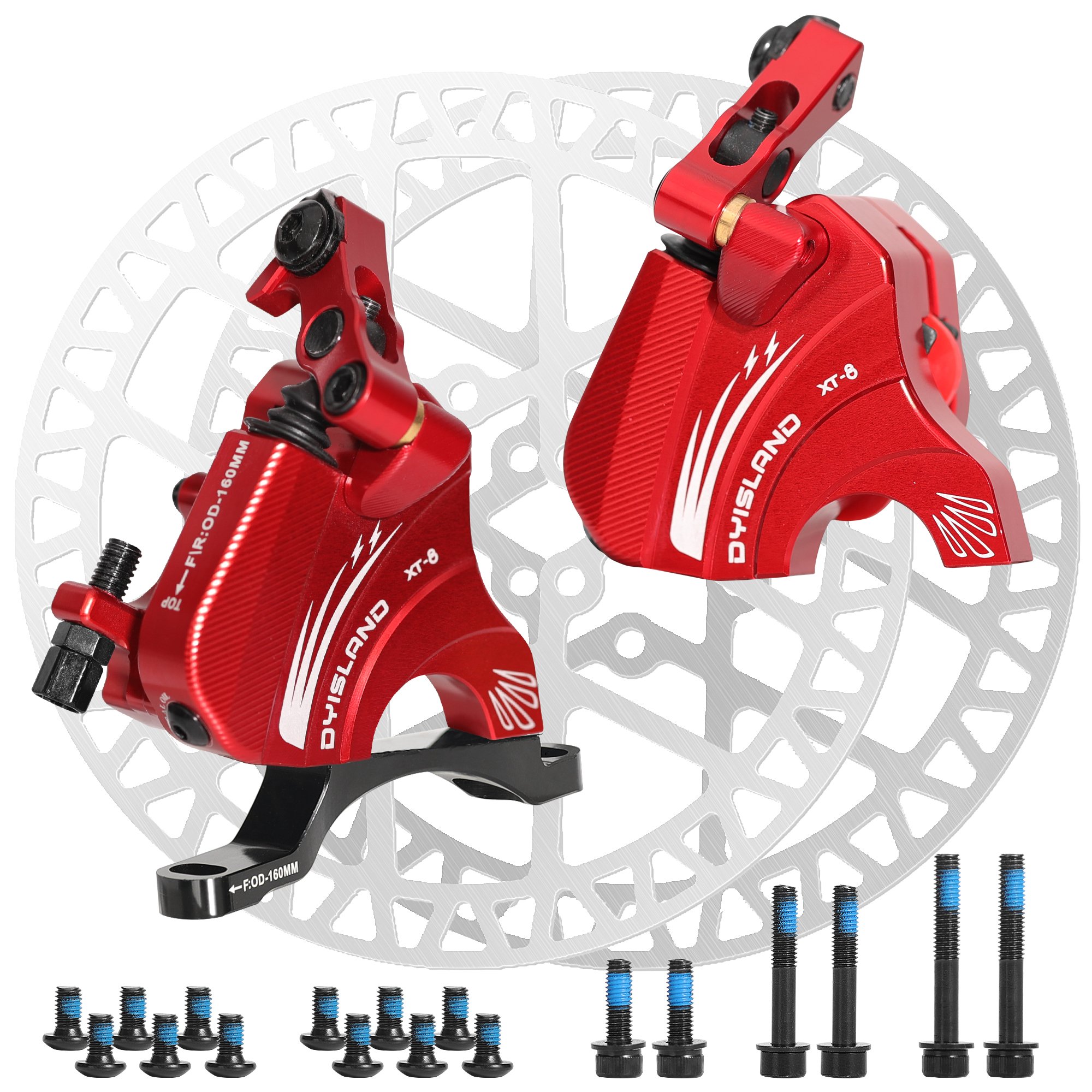 DYISLAND XT-8 Road Bike Line Pulling Hydraulic Disc Brake,cable Oil Disc Brakes Front and Rear Hydraulic Disc Brake