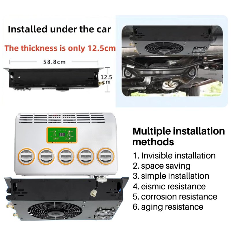 Auto AC Accessories Universal Wholesale Electric Parking air Conditioning Portable 12V 24V Split-Type Excavator Air Conditioner