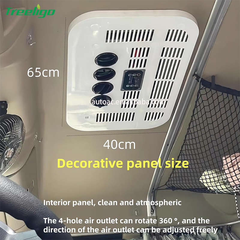 Treeligo 12 Volt 24v Air Conditioning System Roof Top Truck Parking Cooler Electric RV Caravan Air Conditioner 12v For Trucks