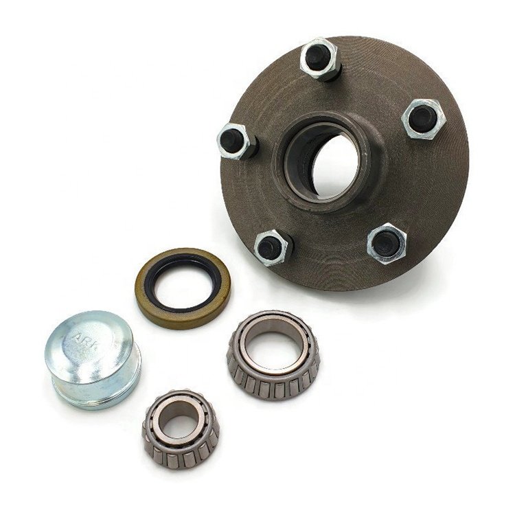 5 Bolts Black Galvanized Trailer Hub Kit Trailer Wheel Hub Assembly with Without Brake Trailer Parts Repair Kits