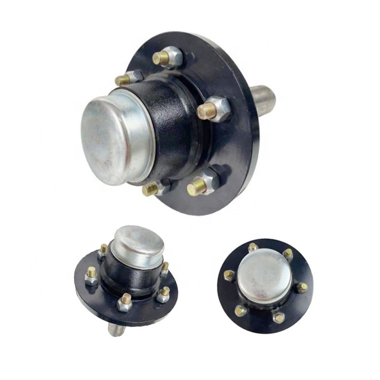 5 Bolts Black Galvanized Trailer Hub Kit Trailer Wheel Hub Assembly with Without Brake Trailer Parts Repair Kits