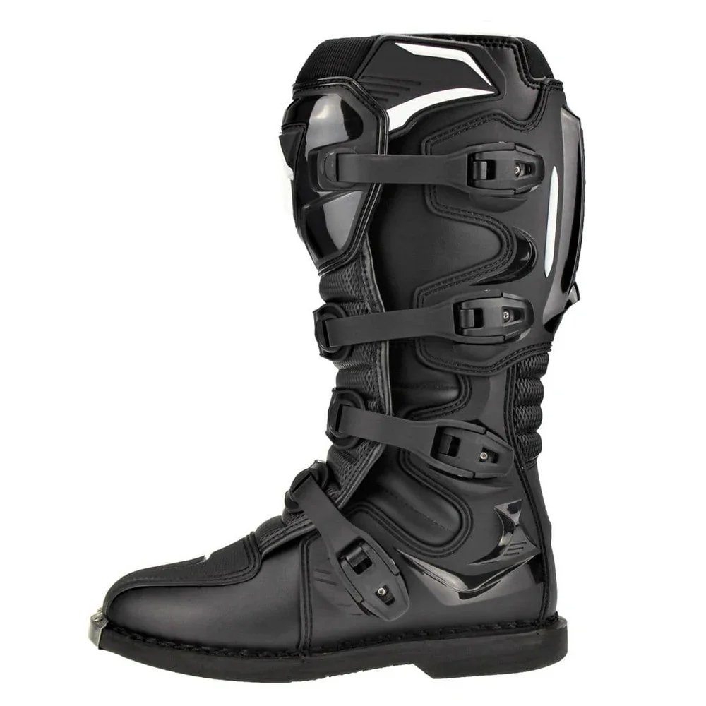 Top Quality Genuine Leather Fully Protective Long Motorbike Shoes Custom Logo Buckle Strap Durable Motorbike Boots