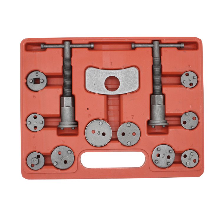 18 Piece Universal Front and Rear Disc Brake Caliper Wind Back Rewind and Piston Compression Tool Kit Set