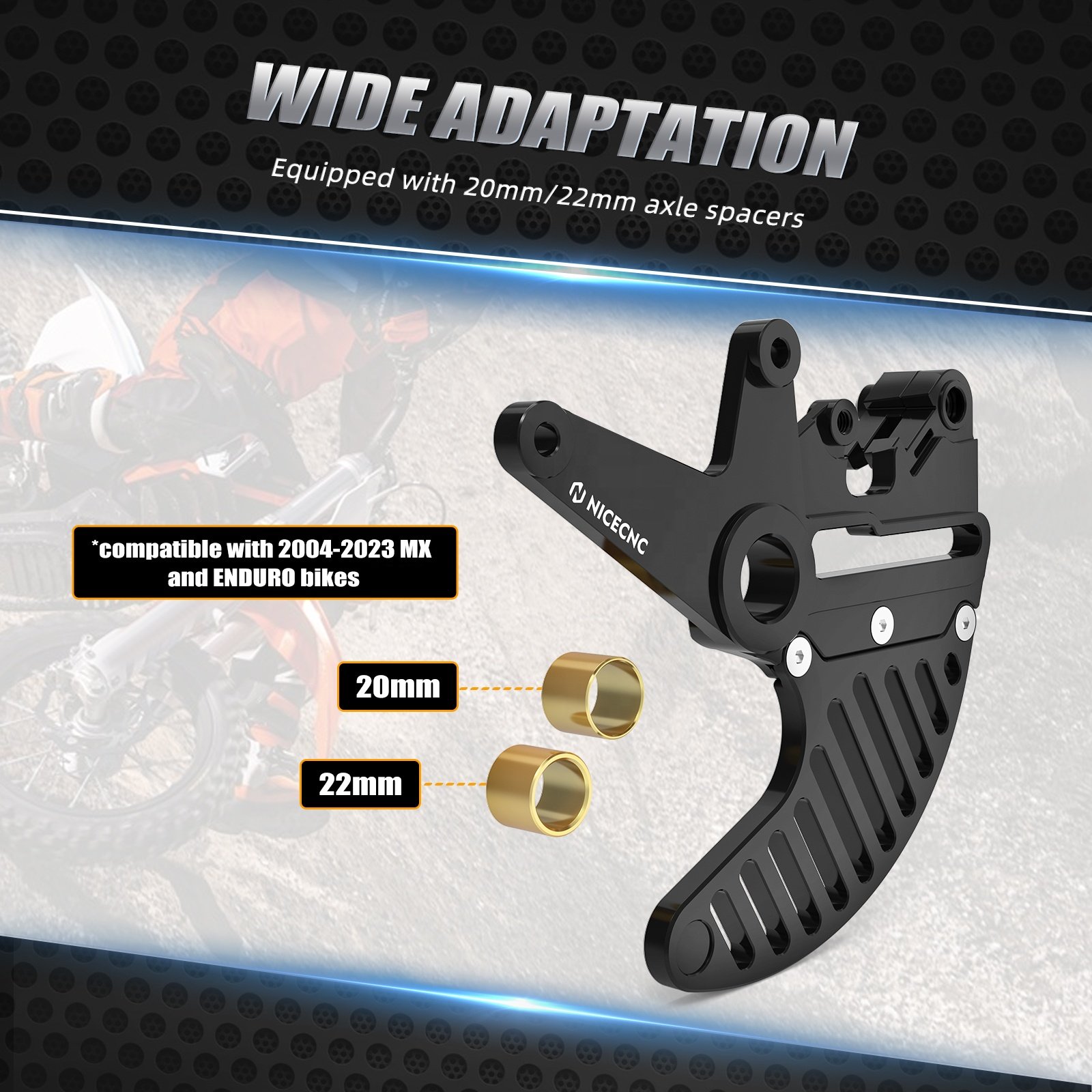 NiceCNC Rear Dual Calipers Bracket Stunt Brake Disc Guard for KTM 125 250 350 450 XC/SX/XCF/SXF 2004-2024