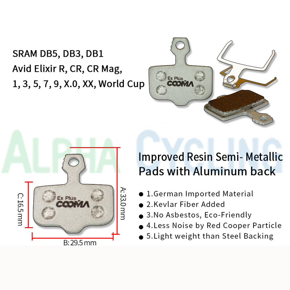 Ex Plus Bicycle Brake Pads for Avid SHIMANO Magura Hayes Formula Hope Tektxo ZOOM Caliper