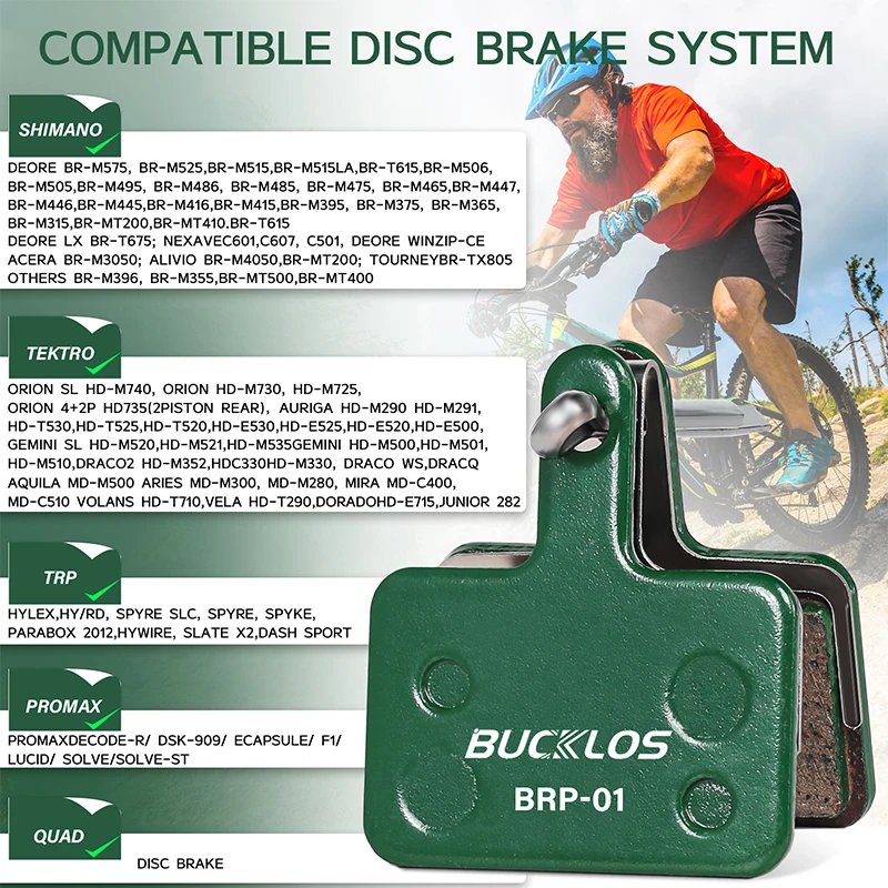 OEM/ODM BUCKLOS Ceramic Bicycle Hydraulic Disc Brake Pads MTB Brake Pad Wear-resistant Mountain Bike Disc Brake Pads