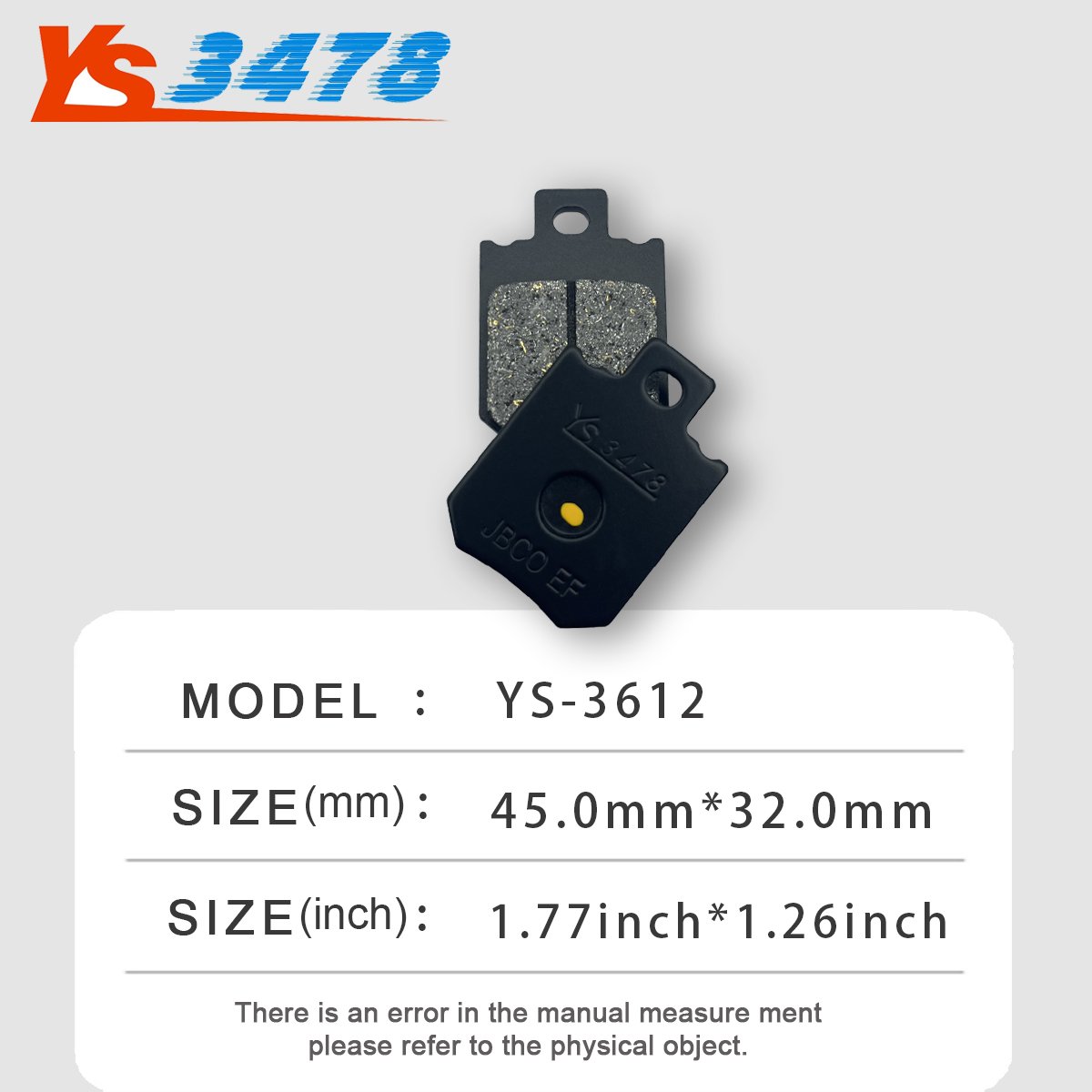 New YADEA Electric Vehicle Parts Front Brake Pad for DT6 DE8 DT3 Long Lasting Use