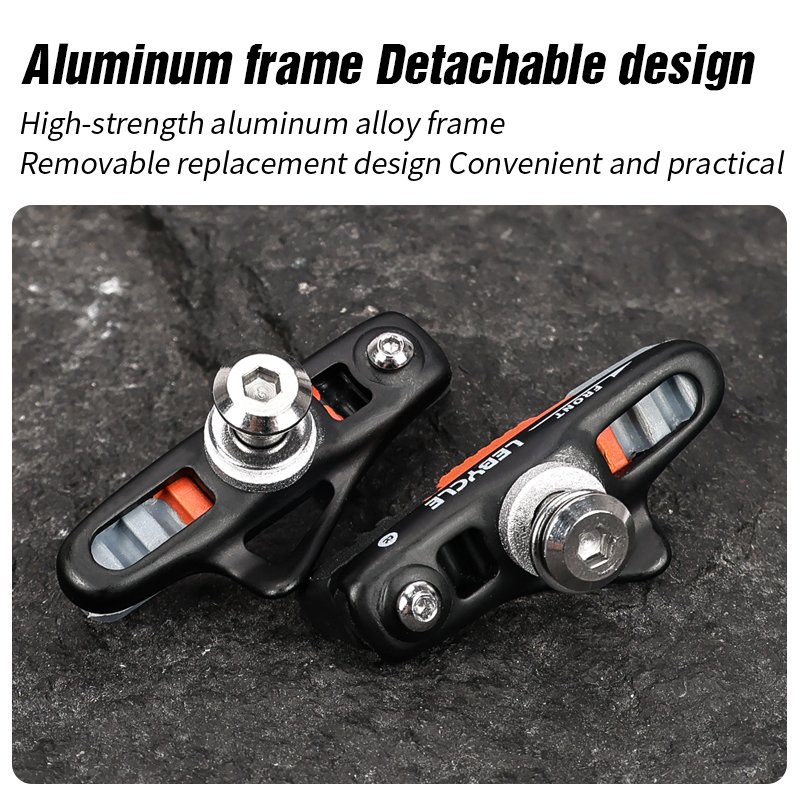 LeBycle Lightweight High-Performance Racing Matte Finish MTB Road Bike Brake Pads C-Brake Caliper Pad for Aluminum Alloy Ring