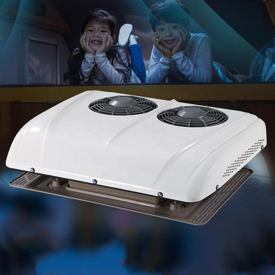 12V 24V New RV Air Conditioner Dual Fan All-in-one High Equipped Truck Bus Dining Car Electric Parking Air Conditioner