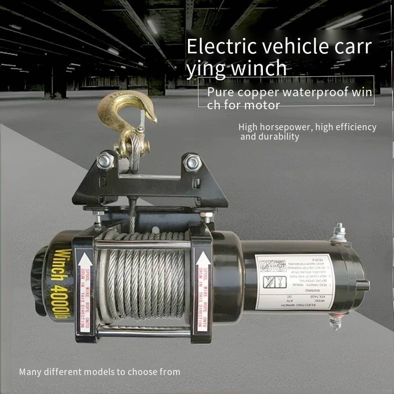 4000 Pound Wireless Remote Control 24V 12V DC Cable Winch Portable Small Hand Lift Trailer Artifact Electric Winch