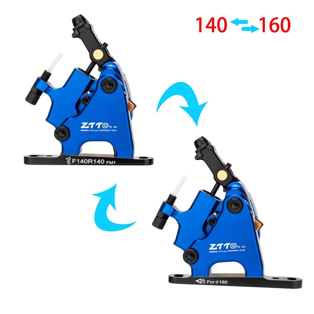 ZTTO Road Bike Line Pulling Hydraulic Disc Brake Calipers Flat Mount Front Rear CX Road Bicycle Disc Brake Rotor 140 160MM