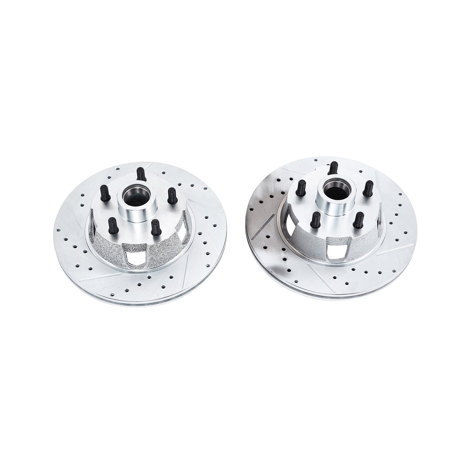 Power Disc Brake Conversion Kit Drilled Slotted 11" Rotors for Front Wheel Drum to Disc for 1964-1973 Ford Mustang