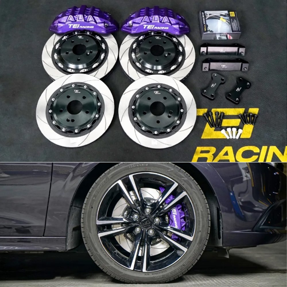 TEIRACING Big Brake Kit P60EV 6 Pot Split Caliper and Rear Upgrade Rotor Kit With 355/380 mm Rotor Auto Brake System