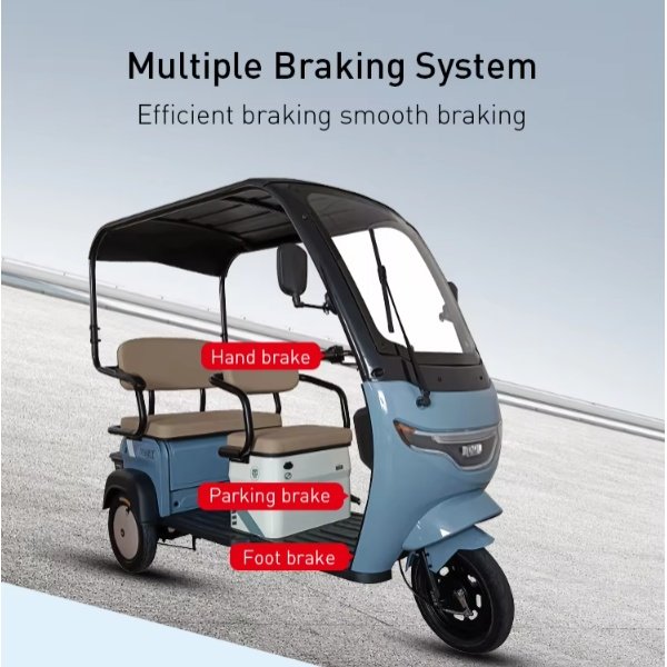 650W Electric Tricycle for Adults Family Use 10inch 3-Wheel Rickshaw Certified 400kg Payload Capacity