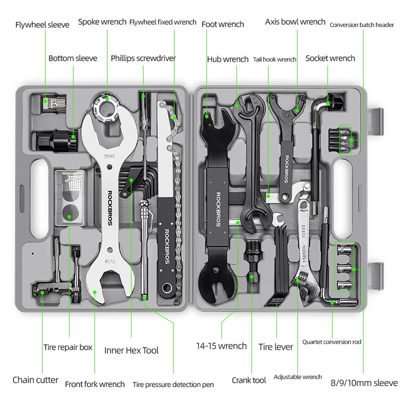 ROCKBROS 44 in 1 Multifunction Bicycle Repair Tool Kit Hex Spoke Cycling Screwdriver Tools MTB Mountain Bike Repair Tool