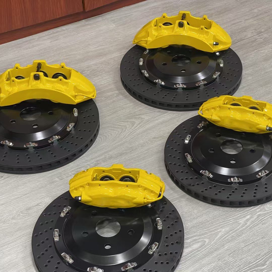 V6 6 Piston Front &V4 4 Piston Rear Big Brake Kit,High Performance Black Carbon Ceramic Brake Disc Rotors - Brake System Upgrade