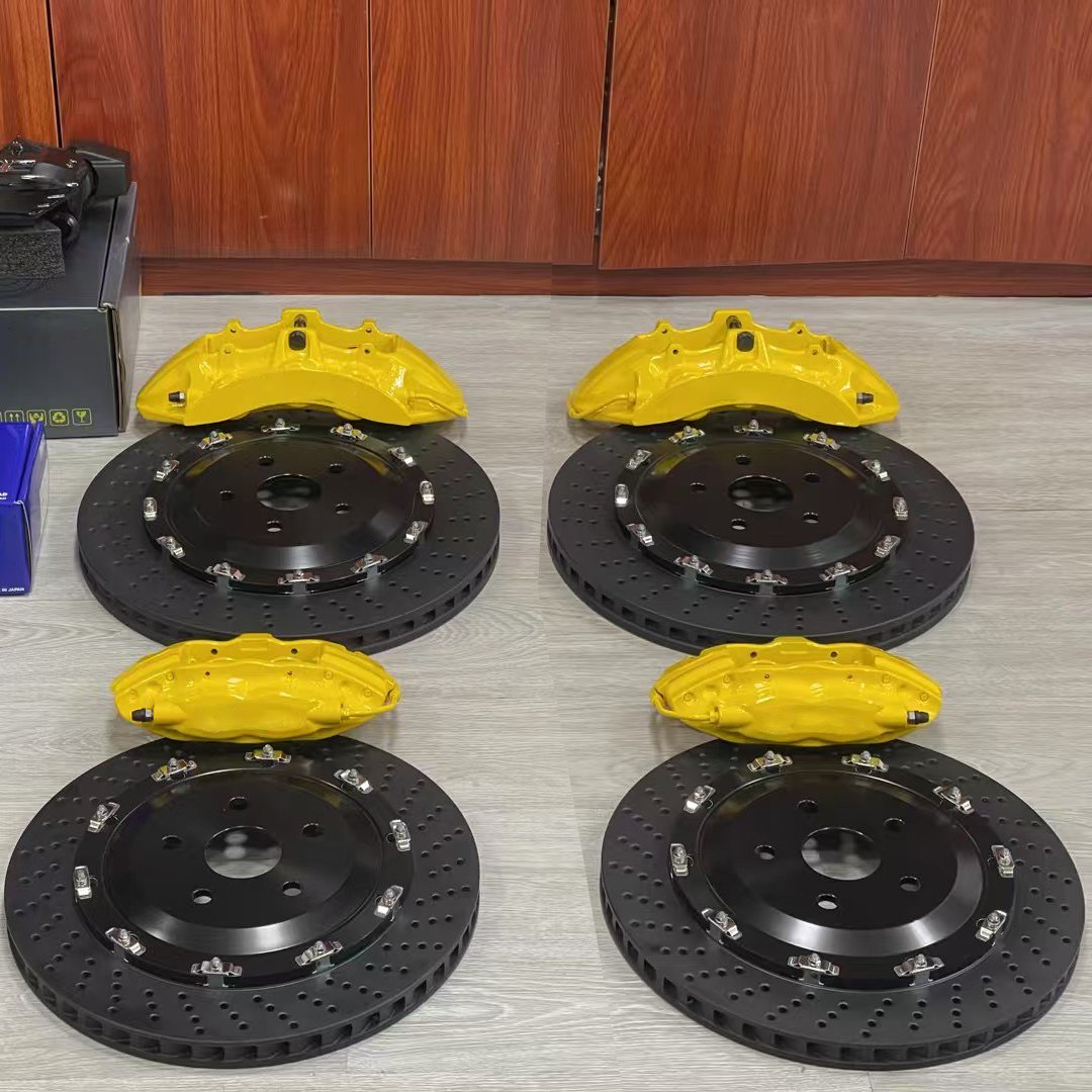 V6 6 Piston Front &V4 4 Piston Rear Big Brake Kit,High Performance Black Carbon Ceramic Brake Disc Rotors - Brake System Upgrade