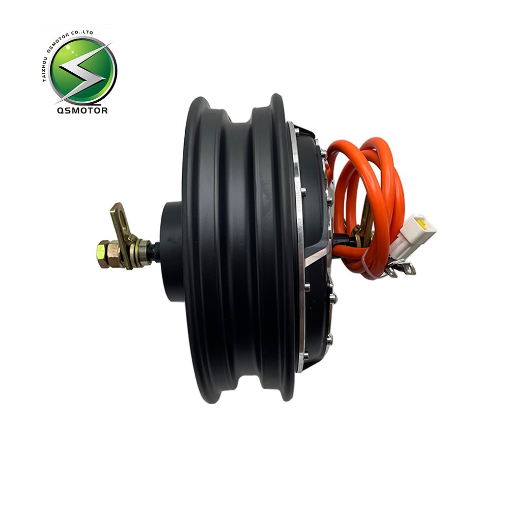 QSMOTOR 10 Inch V4 2000W45H48-96V Brushless DC Disc Brake Motor Suitable for Electric Motorcycles