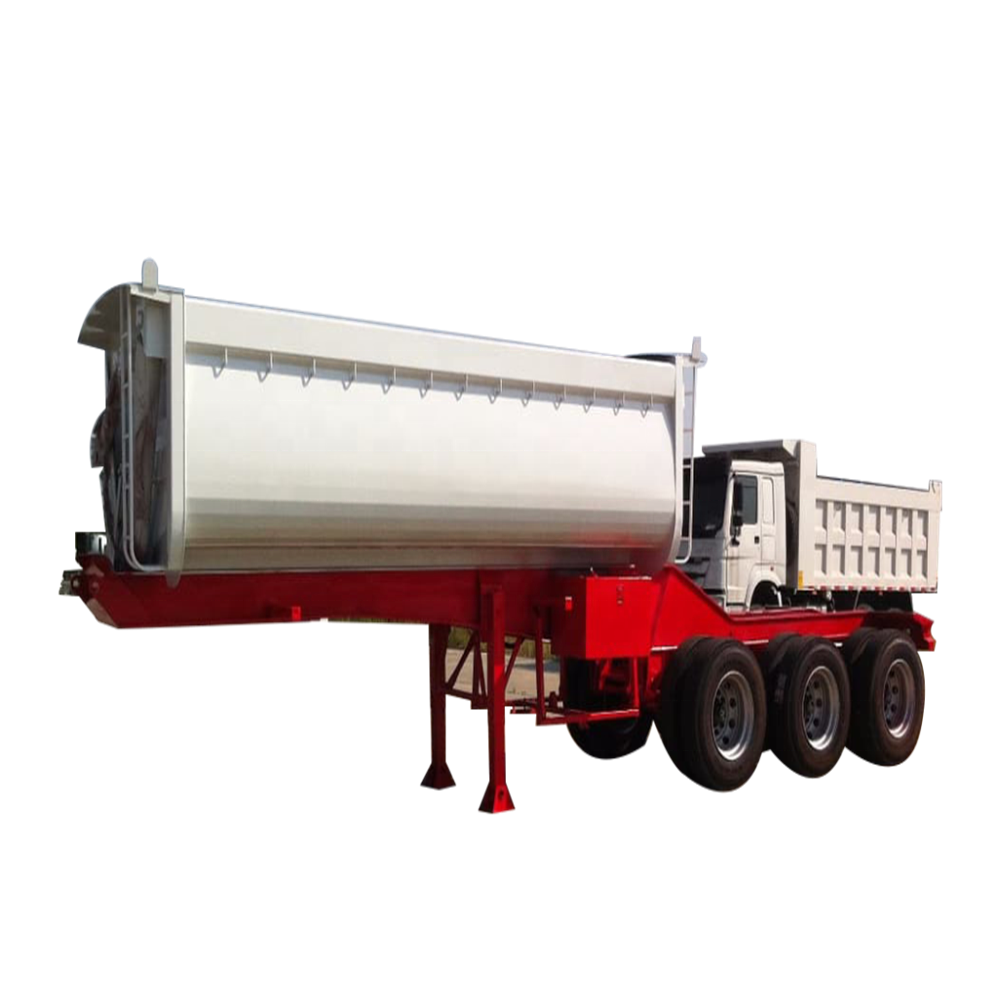 CHANGCHI Hydraulic Cylinder Lifting Dump Trailer 3 Axle 40Tons Gravel Coal Tipping Dumper Truck Side Dump Semi Trailer With Tarp