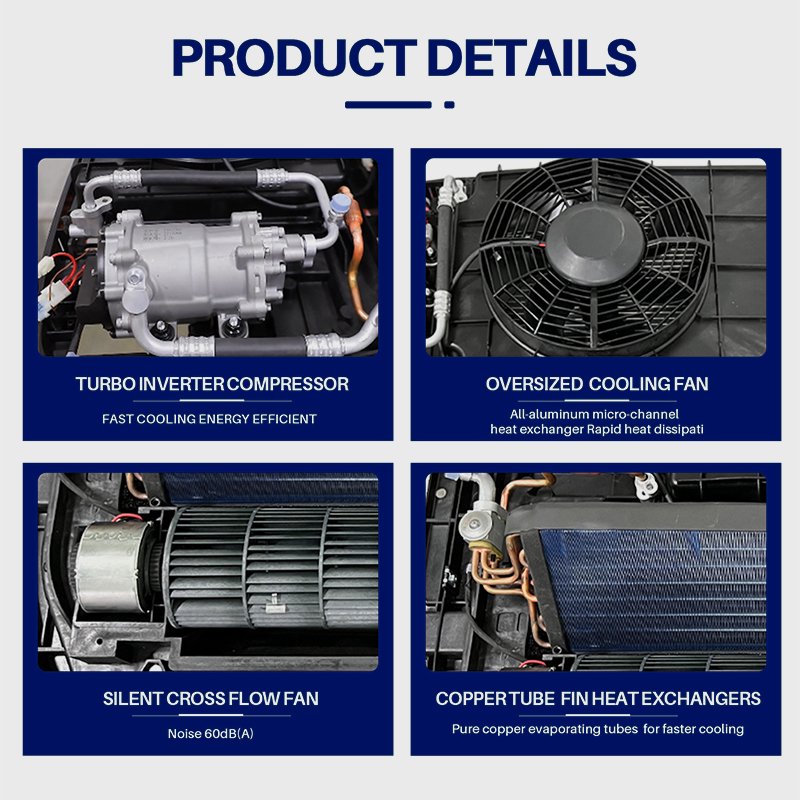 24V AC 12V Truck Air Conditioner Electric Rooftop Air Conditioning for Motorhome Caravan Auto Parking Conditioner for Cars