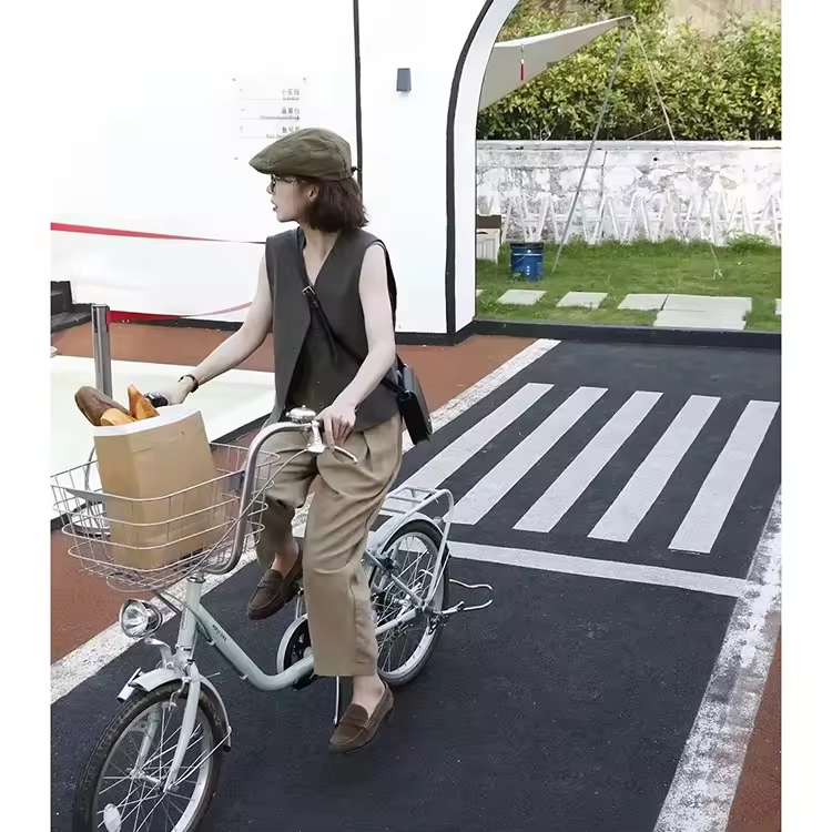 Ladies Bicycle 26 Inch Bicycle with Basket 6 Speed Large and Small Wheels Women Bike