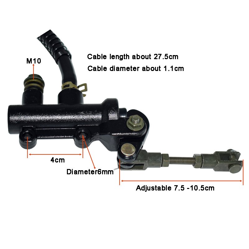 Motorcycle Rear Brake Master Cylinder Pump Motorbike ATV Dirt Bike Hydraulic Brake Pump Refit for Kawasaki Ninja ZX6 ZX7