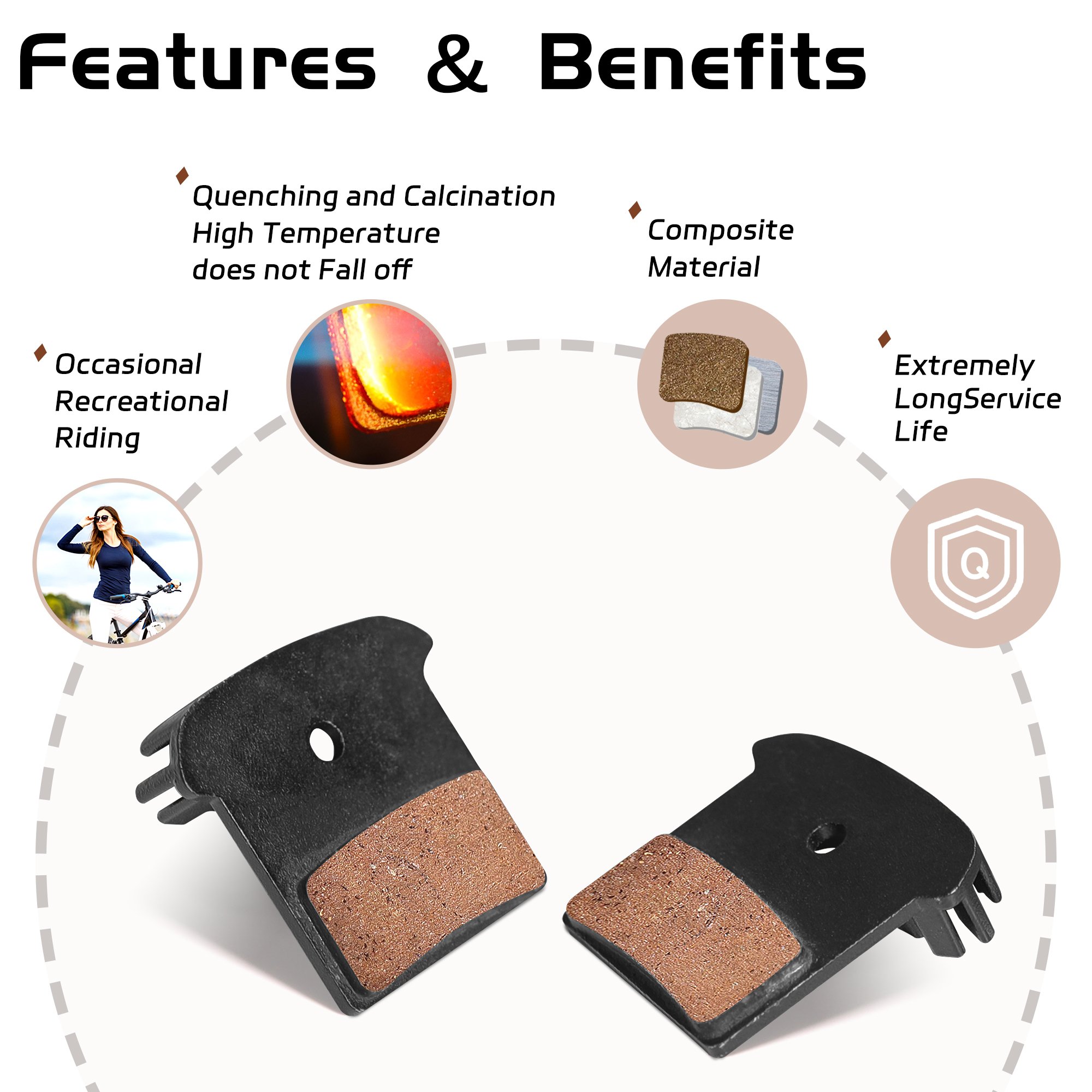 DYISLAND MT3S MTB Bicycle Disc Brake Pads Cooling Fin Hydraulic Caliper Heat Dissipation Semi Metal Resin Brake Pads
