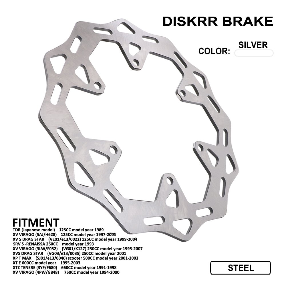 JFG Easy Install XV VIRAGO 5AJ H628 SRV S RENAISSA 250CC XVS XP T MAX DRAG STAR XV VIRAGO 4PW G848 Steel Brake Disc for YAMAHA