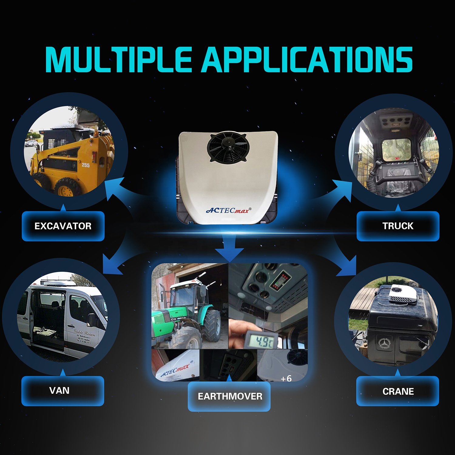 Integrated Auto Parking Air Conditioner AC.161.102.01 12V Car Air Conditioning 24V AC Rooftop Unit for Truck Ambulance RV Vans
