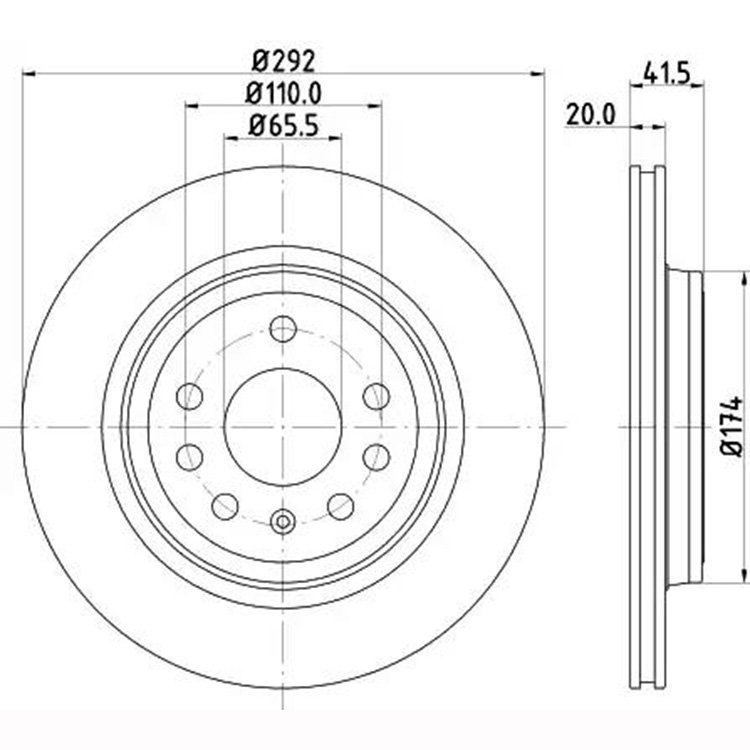 MYGT Manufacture Carbon Ceramic Car Brake Disc Rotor Hi-lux Re-vo 2016 126R 20808621 13501318