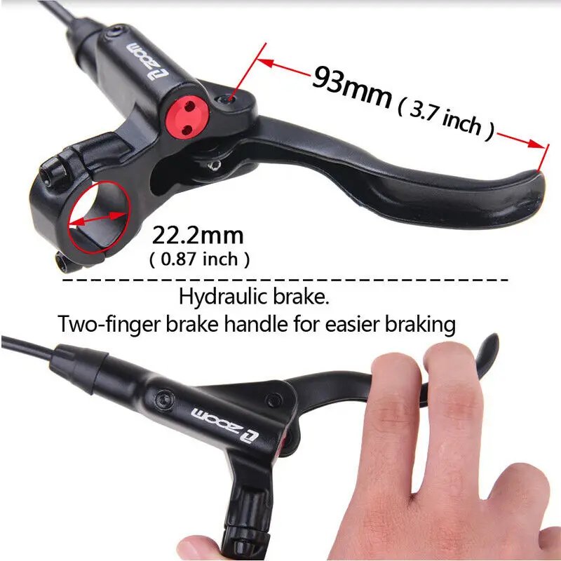 ZOOM MTB Hydraulic Brake Set Bicycle Disc Brake Caliper Front Rear 750/1350mm Bicycle Hydraulic Disc Brakes