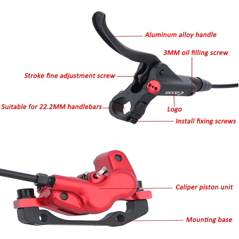 ZOOM MTB Hydraulic Brake Set Bicycle Disc Brake Caliper Front Rear 750/1350mm Bicycle Hydraulic Disc Brakes