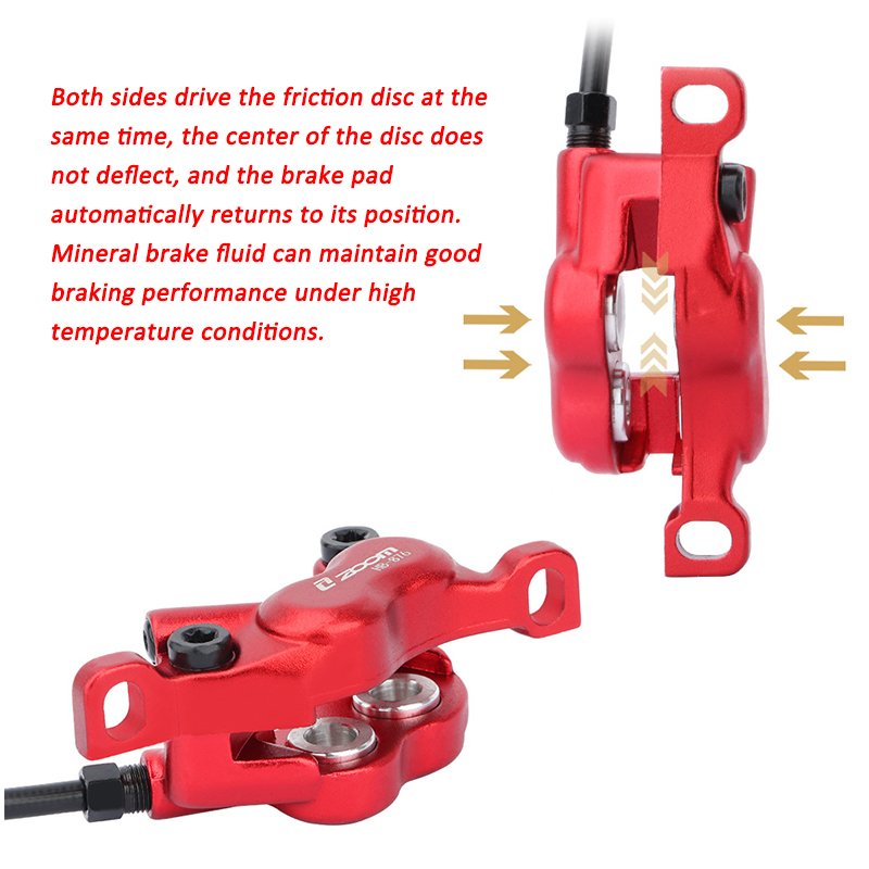 ZOOM MTB Hydraulic Brake Set Bicycle Disc Brake Caliper Front Rear 750/1350mm Bicycle Hydraulic Disc Brakes