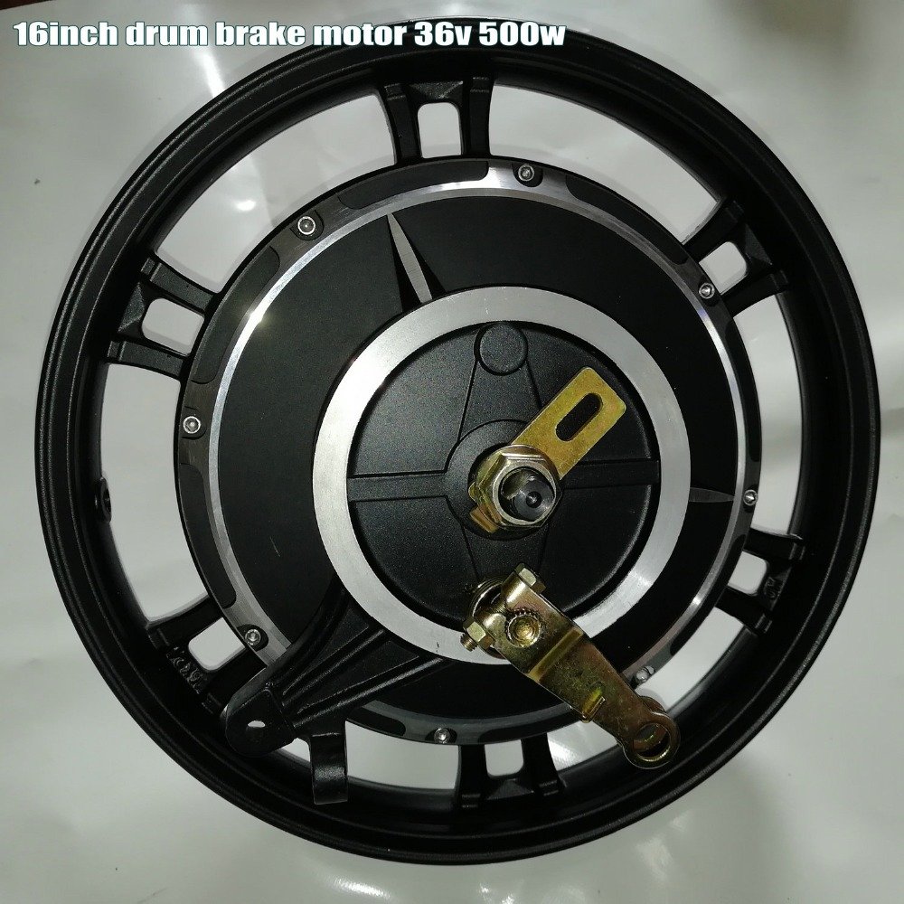 16inch BLDC Hub Motor Gearless With Hall Sensor 36V48V60v500w DRUM/Disc/Expansion Brake for Electric Scooter Ebike Tricycle ATV