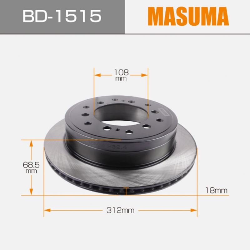 BD-1515 MASUMA Car Braking Discs 42431-0K230 4243160311 42431-60311 for TOYOTA 4RUNNER