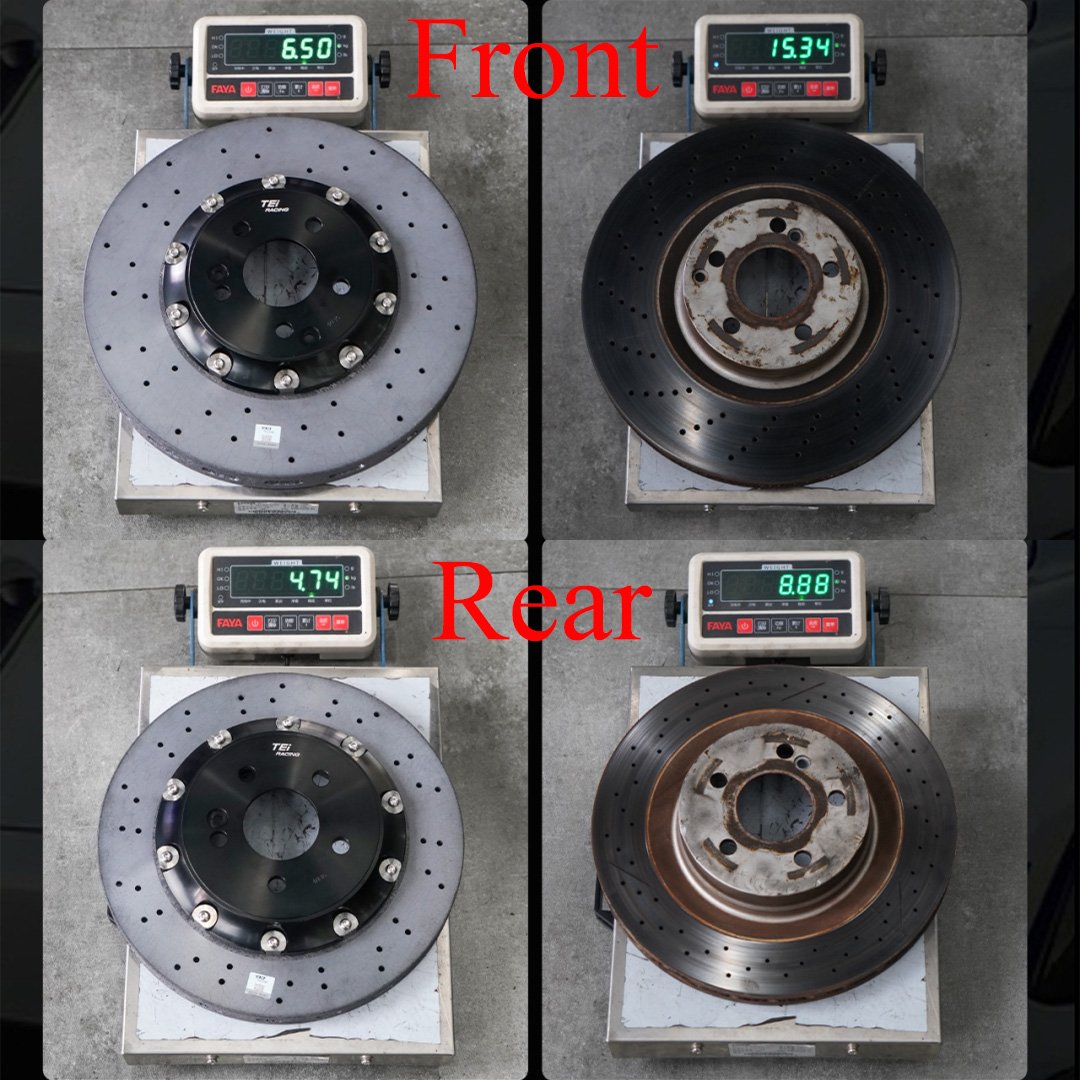Front 360x36mm and Rear 330x26mm TCCB-R Carbon Fiber Ceramic Rotor for Mercedes AMG C63 W204 Fit Original Caliper
