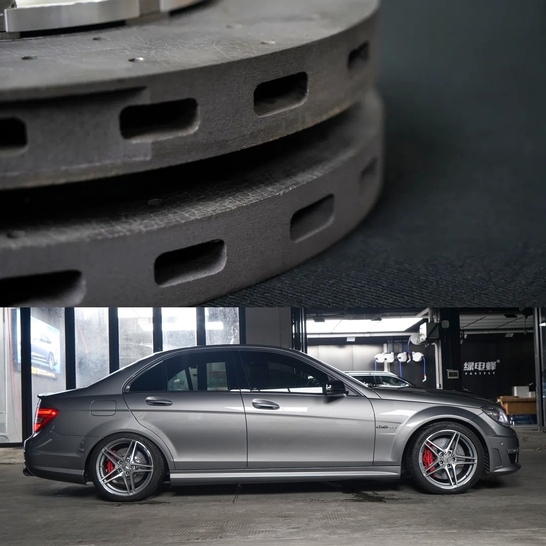 Front 360x36mm and Rear 330x26mm TCCB-R Carbon Fiber Ceramic Rotor for Mercedes AMG C63 W204 Fit Original Caliper