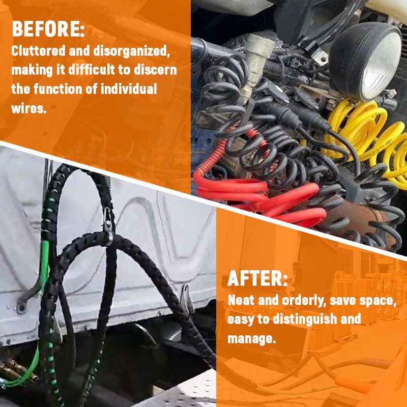 7 Pin Trailer Cable Tractor Trailer ABS Electric Cord Cable & Air Lines Hose Part Accessories Tractor Truck