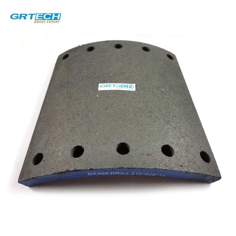 DX400 Truck Spare Parts Non-asbestos Rear Drum Brake Shoes Lining