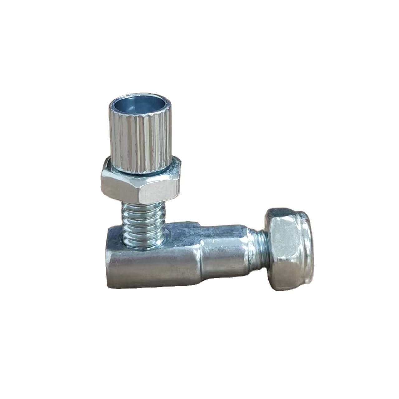 Silver M6 Bike V Brake Cable Adapter Steel Galvanizing Hollow Head Screw and Nut Bicycle Parts