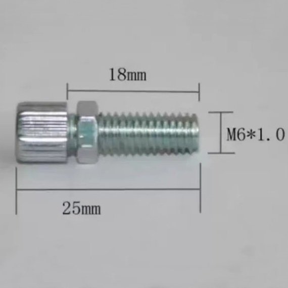 Silver M6 Bike V Brake Cable Adapter Steel Galvanizing Hollow Head Screw and Nut Bicycle Parts